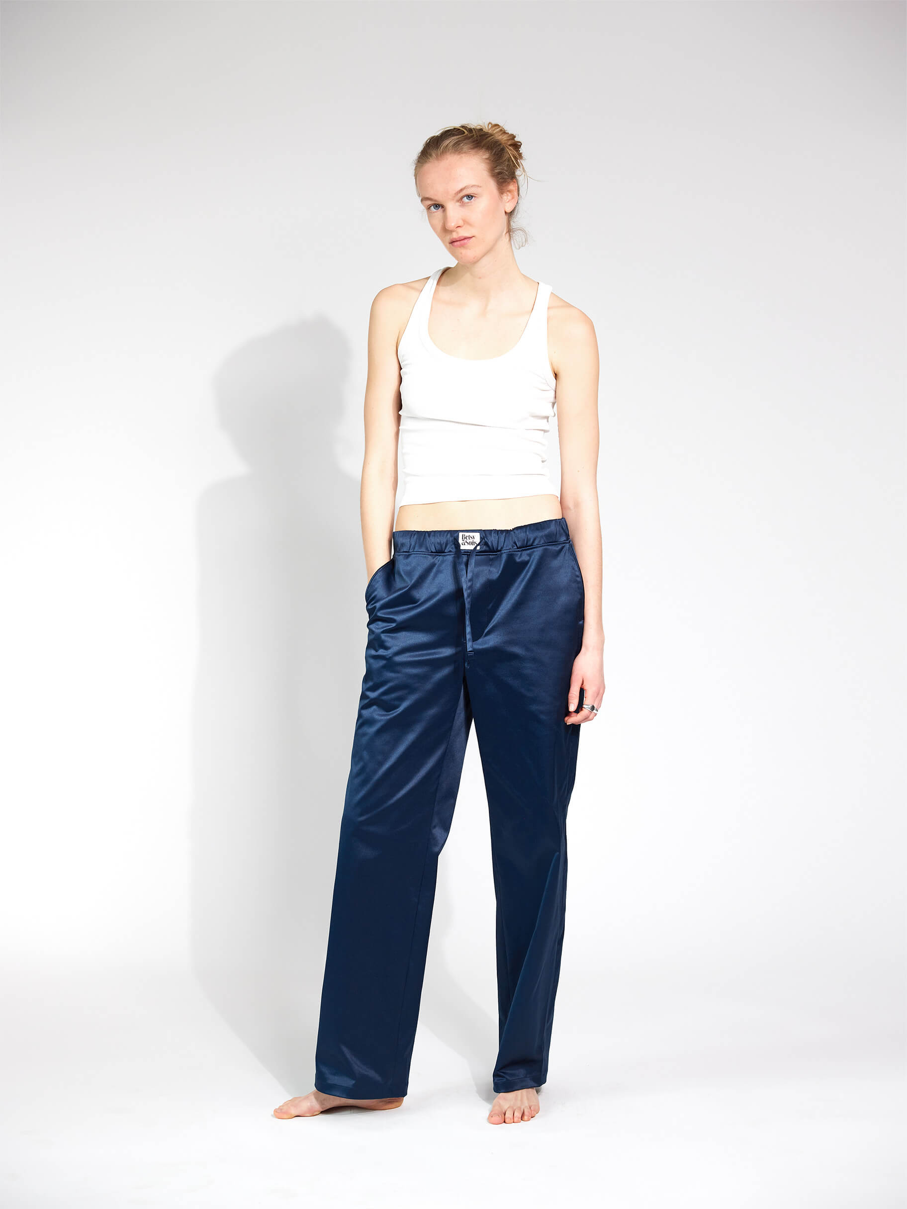 Blaue Satinhose Damen und Herren Betsy & Sons