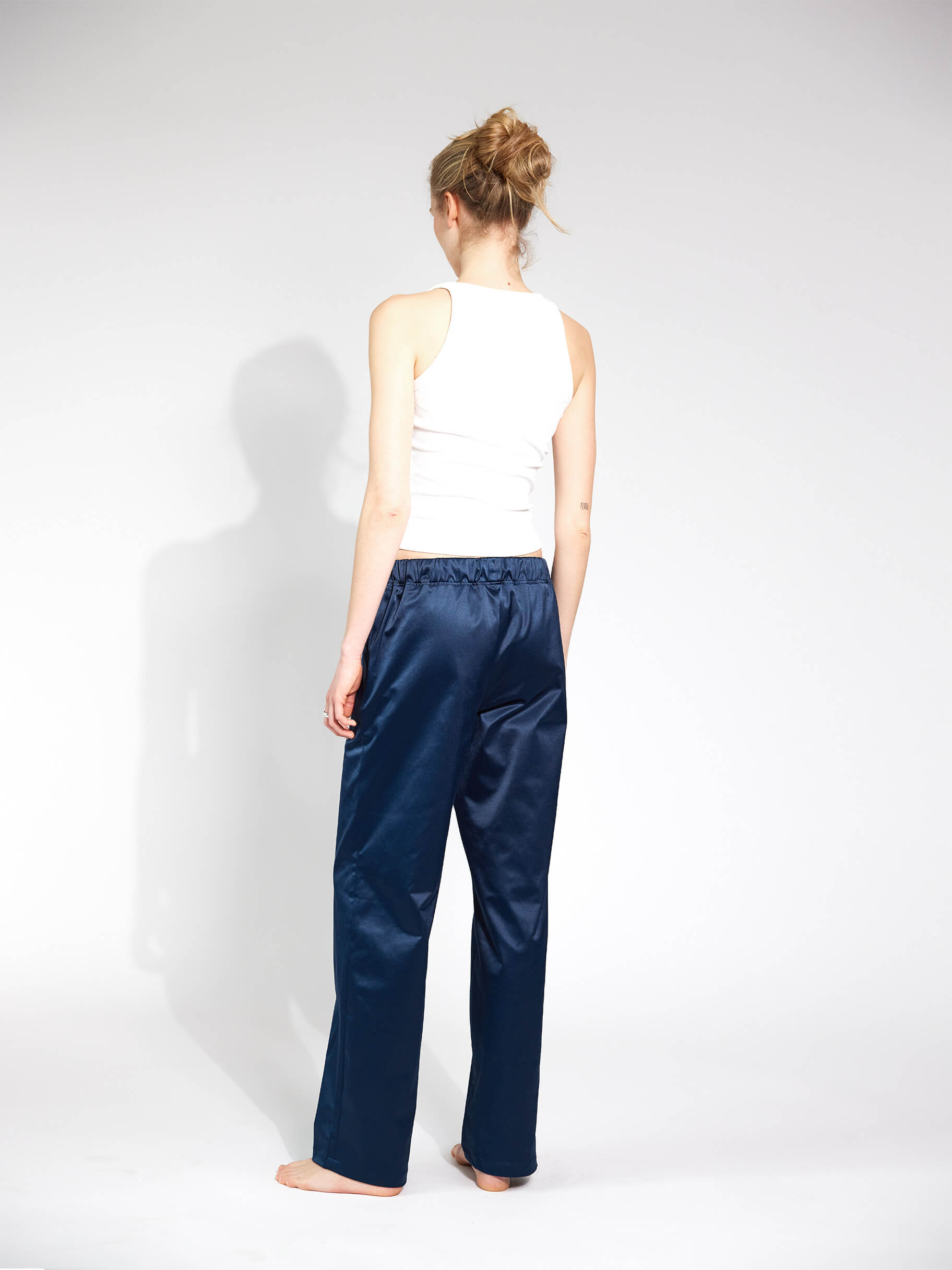 Very Serious Blue Bootcut Satinhose