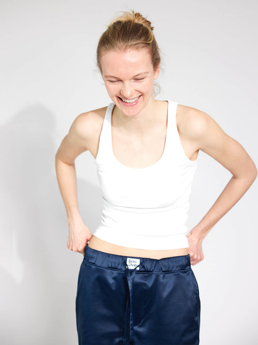 Very Serious Blue Weite Stoffhose Damen und Herren