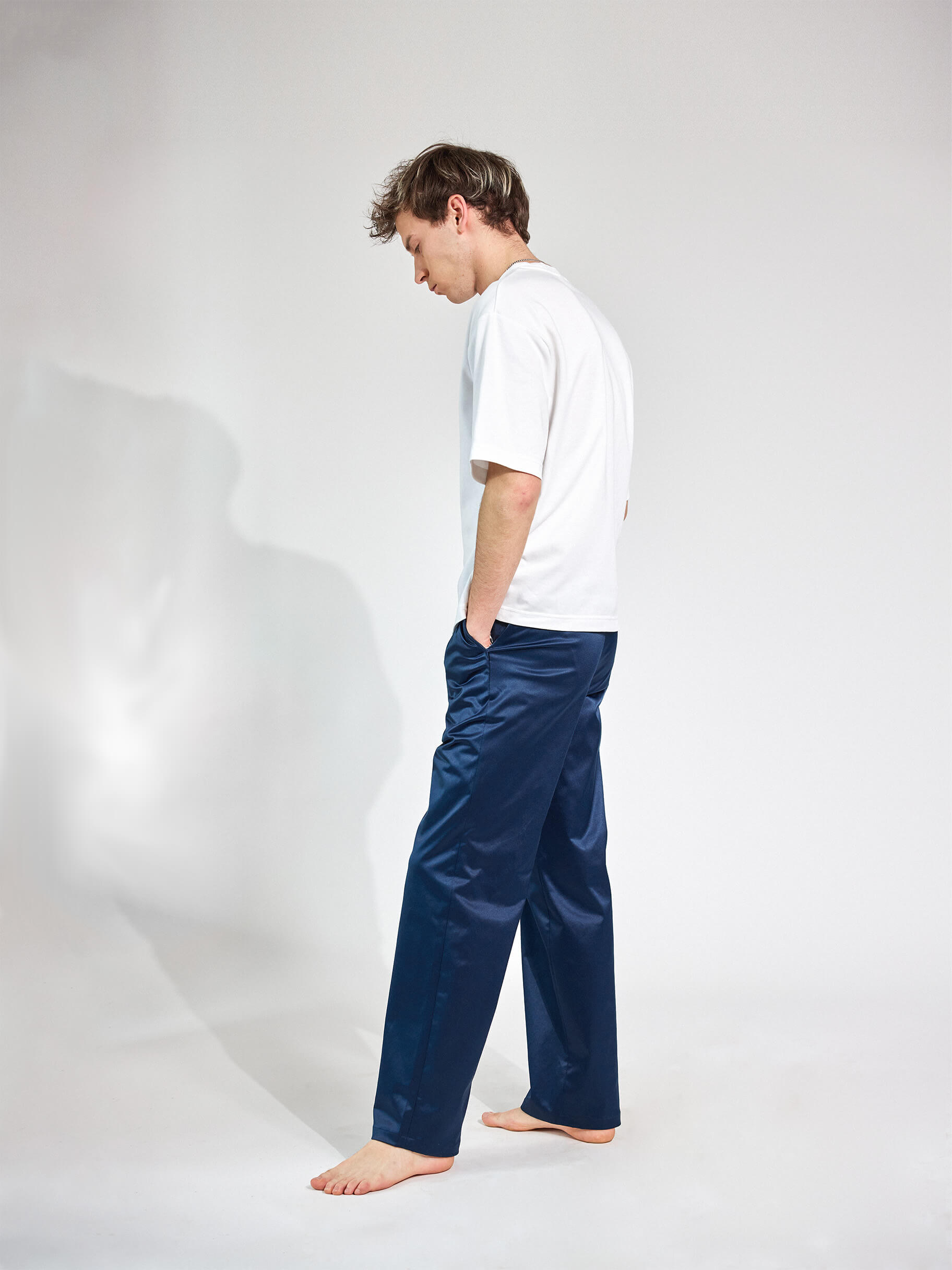 Very Serious Blue Bunte Satinhose Damen und Herren