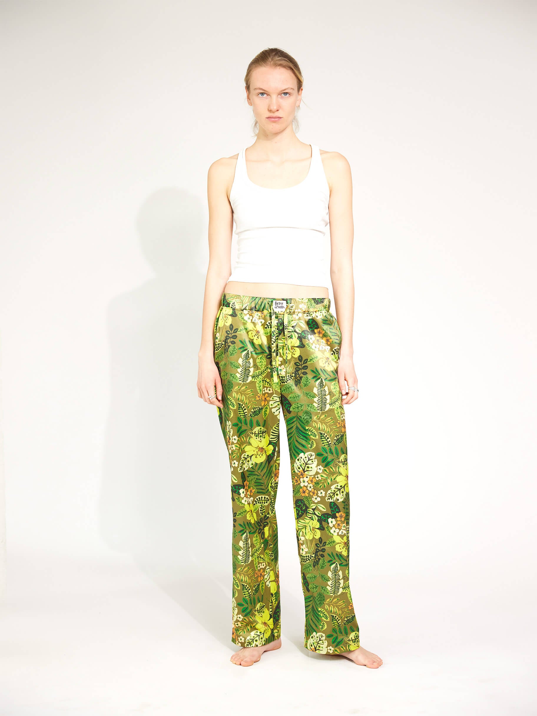 Quincy Jungle Satinhose mit Dschungel-Print
