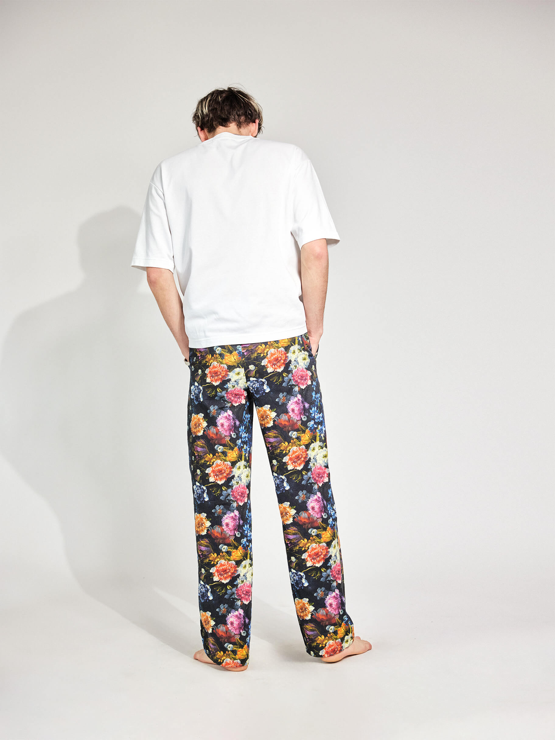 Night Blossom Bunte Baumwollhose Damen und Herren