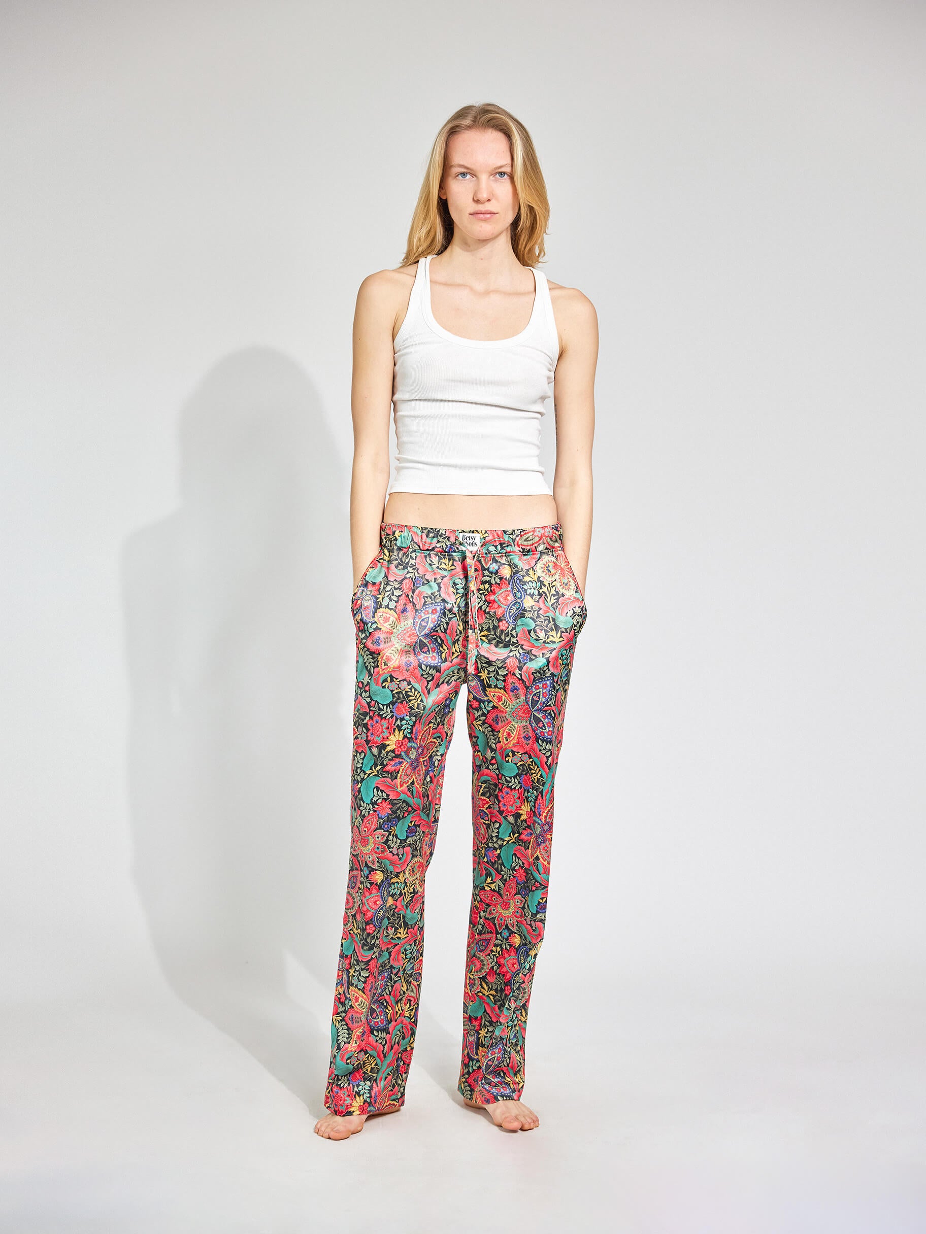 Power Paisley Satinhose mit Paisley-Print