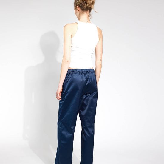 Very Serious Blue Bootcut Satinhose