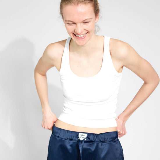 Very Serious Blue Weite Stoffhose Damen und Herren