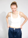 Very Serious Blue Weite Stoffhose Damen und Herren