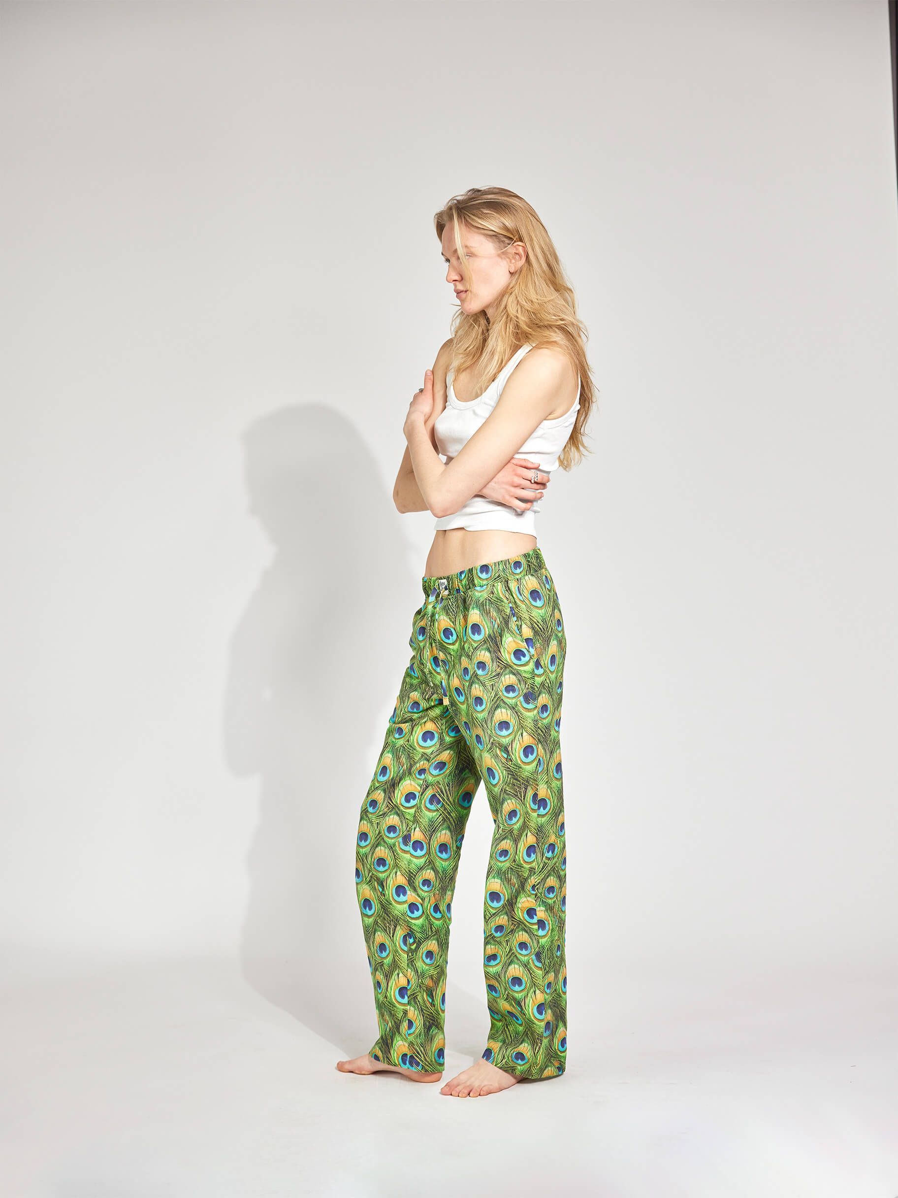Dorian Gray Hose mit Pfauenprint