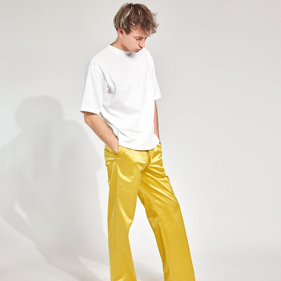 Goldgelbe Satinhose Streetwear Hamburg 