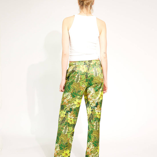 Quincy Jungle Satinhose mit Dschungel-Print