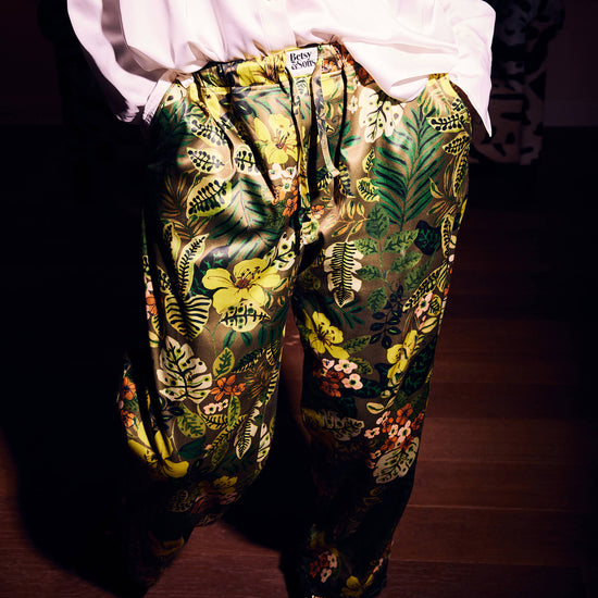 Quincy Jungle Satinhose Bootcut Fit