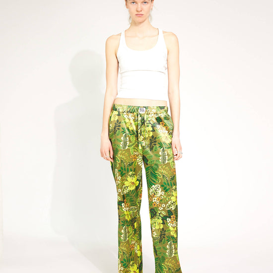 Quincy Jungle Satinhose mit Dschungel-Print
