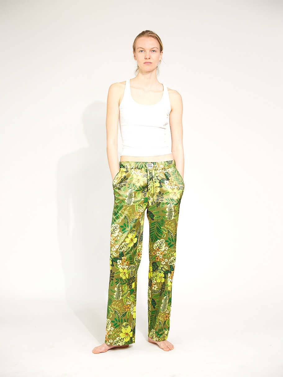 Quincy Jungle Bootcut Satinhose