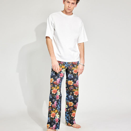 Night Blossom Baumwollhose Damen und Herren