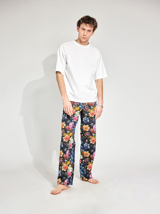 Night Blossom Baumwollhose Damen und Herren